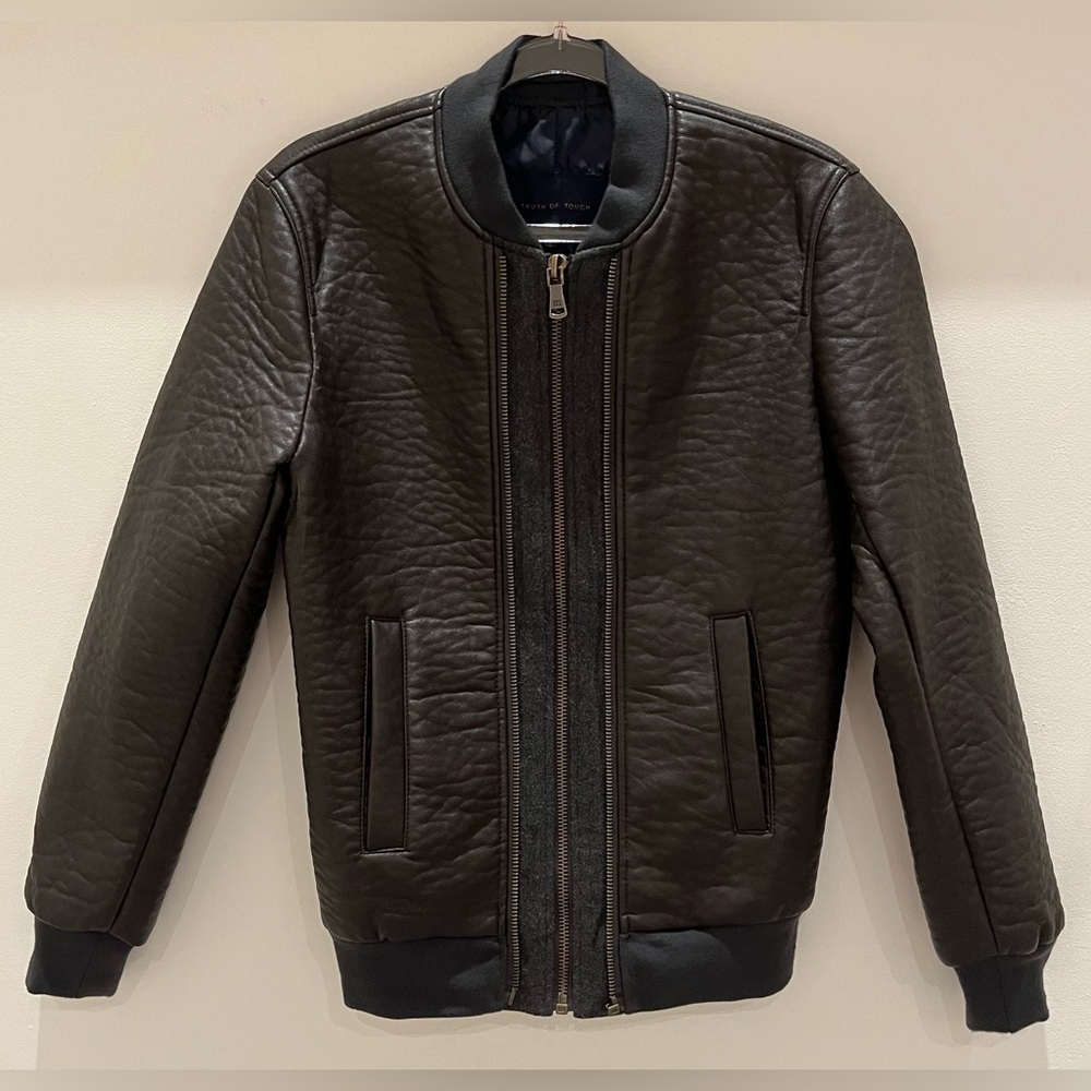 NWOT Truth of Touch Faux Leather Bomber Jacket Size S